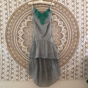 Gray Pinstripe Cotton Dress, Size P